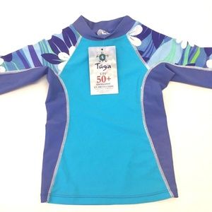 Tuga Girls Blue SHORT SLEEVE Rash Guard Size 1yr